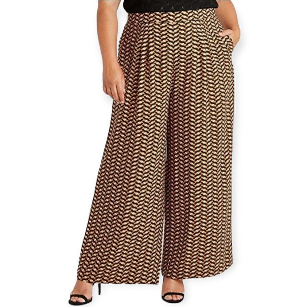 Who what wear geometric print wide leg pants, 4 - Picture 2 of 10